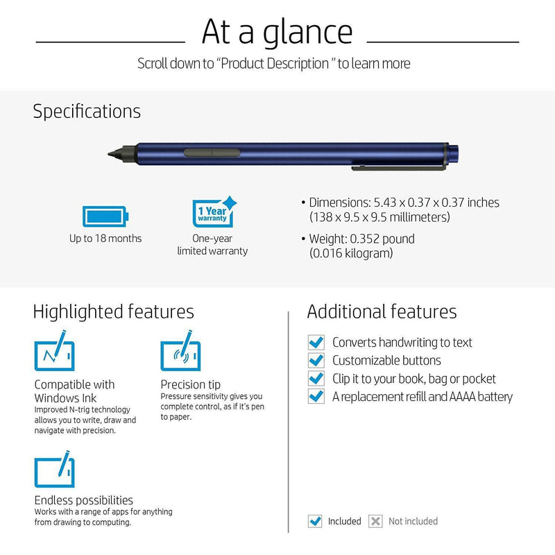 Pen for Microsoft Surface Go 2 -10.5” Touchscreen (8GB RAM, 128GB) Latest Model, Work with Microsoft Surface Laptop Touchscreen Laptop (Blue) Blue
