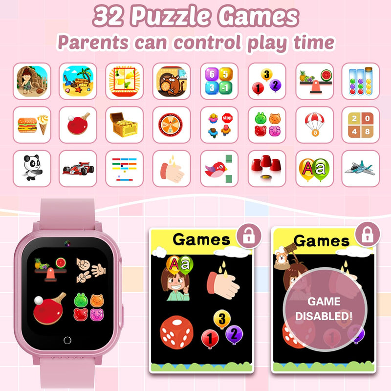Sedzofan Kids Smart Watch with Case & Kids Waterproof Smart Watch Gift for Girls Age 5-12