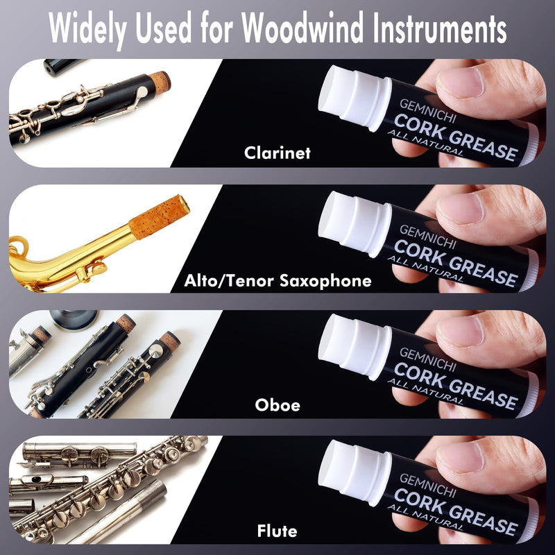 [AUSTRALIA] - Clarinet Cork Grease 5 Pack, All-Natural Cork Grease for Clarinet, Alto/Tenor Saxophone & Oboe Woodwind Instruments Accessories 