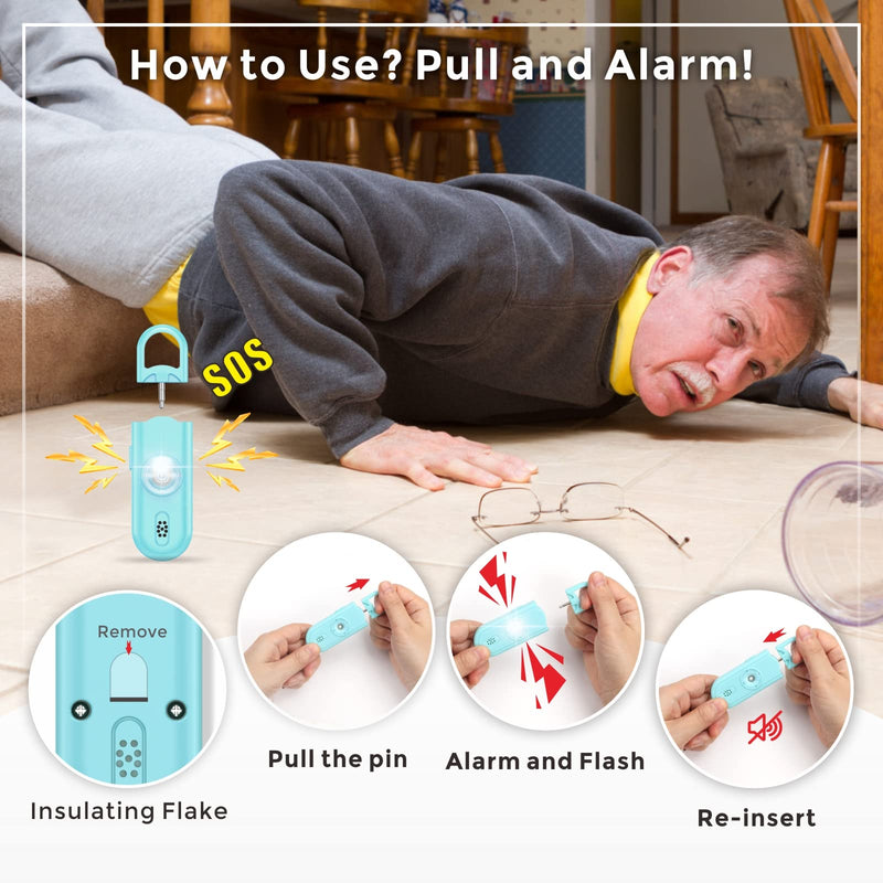 Personal Safety Alarm for Women Girls, 130dB Loud Siren with SOS Light, Flashlight, 1000ft Audible, Double Speakers Help Kids, Elderly Emergency Call, Alert Panic Button Self Defense Devices Blue