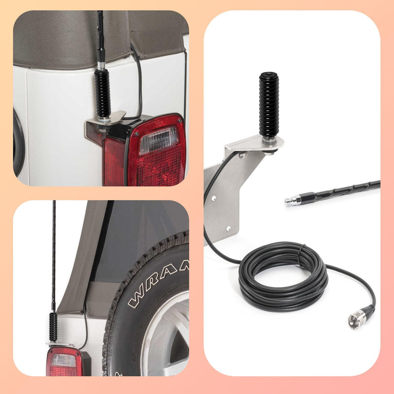 [AUSTRALIA] - Wadoy SS-3H CB Antenna Spring Mount 4 Pack, Black Heavy Duty Stainless Steel CB Springs Fit for Up to 60" Long Standard 3/8" x 24 Threads Mobile/in-Vehicle CB Radio Antenna Mount 