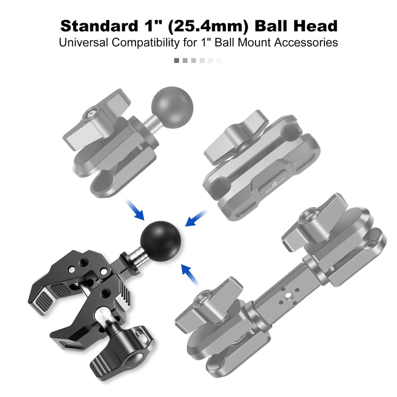 Heavy Duty 1 Inch Ball Head Clamp Mount