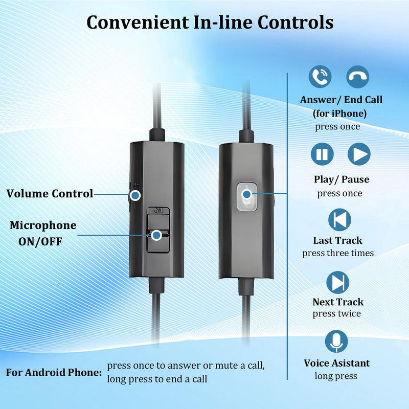 [AUSTRALIA] - USB C Headset with Microphone Noise Cancelling for PC Mac, Wired USB Type C Headphones for iPhone Android Samsung Laptop Zoom Skype Webinars Home Office, in-line Control, Clear Chat 