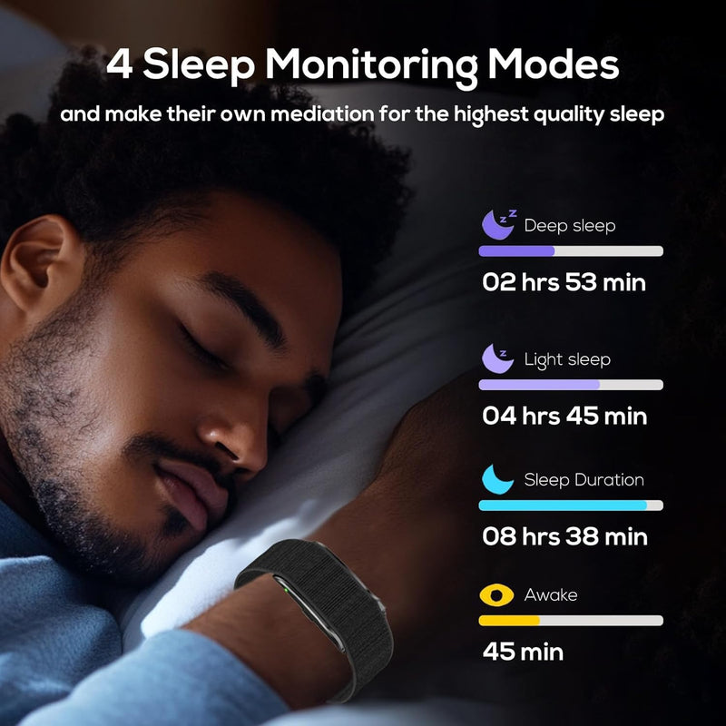 Health Smart Bracelet, Activity & Fitness Trackers/SpO2/ Heart Rate/Blood Pressure/Sleep Stress/IP68 Waterproof for120 Sport Modes,Automatic Monitoring Wearable Fitness Tracker Comes with Free App 1 Inch