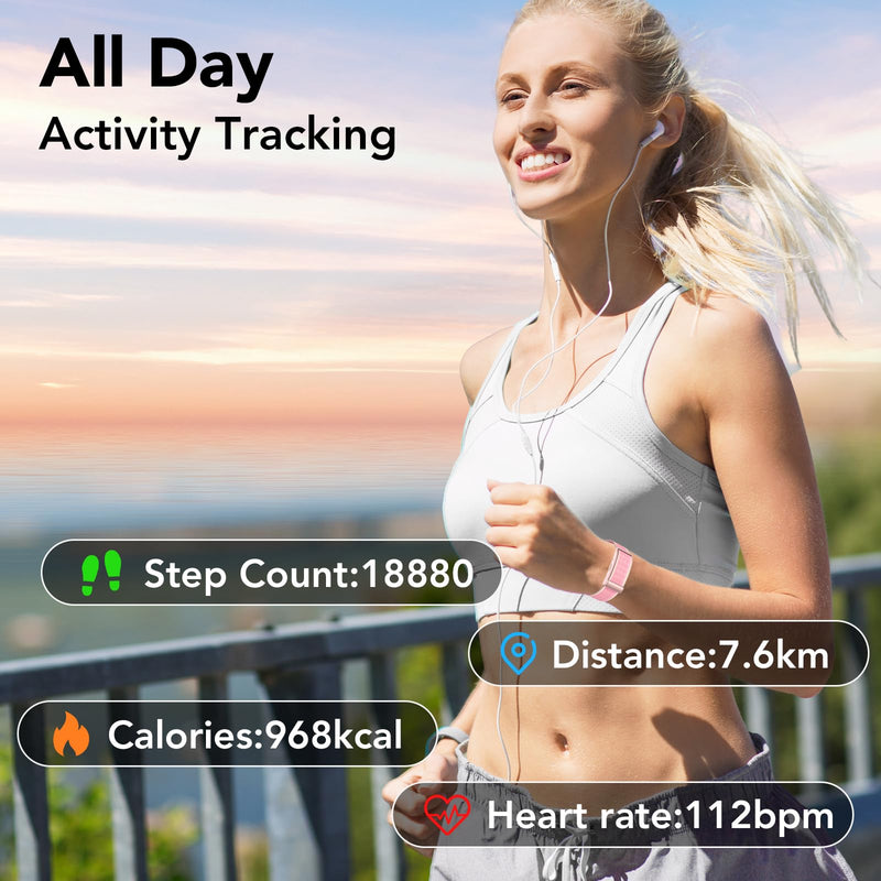 Health Activity Fitness Trackers for Women, 2026 Wearable Smart Bracelet, 120+ Sport Modes Smart Band, All-Day Continuous Heart Rate Blood Pressure Stress HRV Monitor, 24H Sleep Tracker with Free App