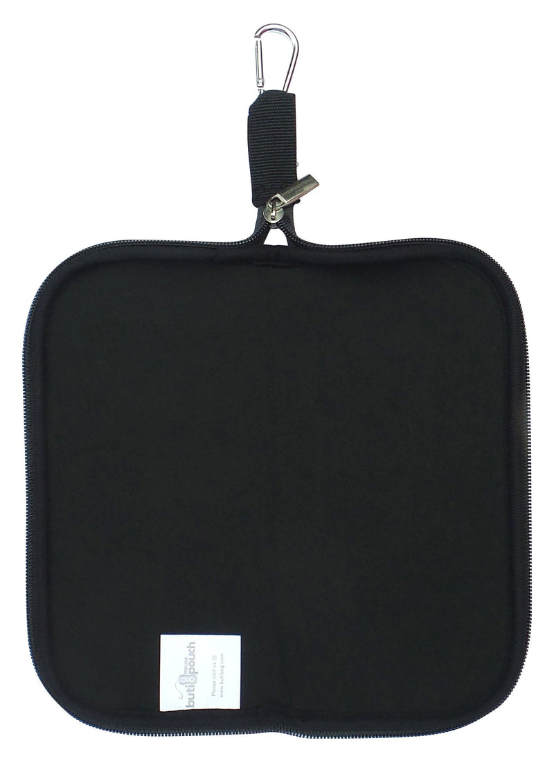 Travel Mouse Case Electronics Organizer Bag | Laptop Cord Cable Accessory Pouch with Extra Rolled Up Travel Mouse Pad | Pouch Also Unzips Flat Into Mouse Pad (Black) charcoal