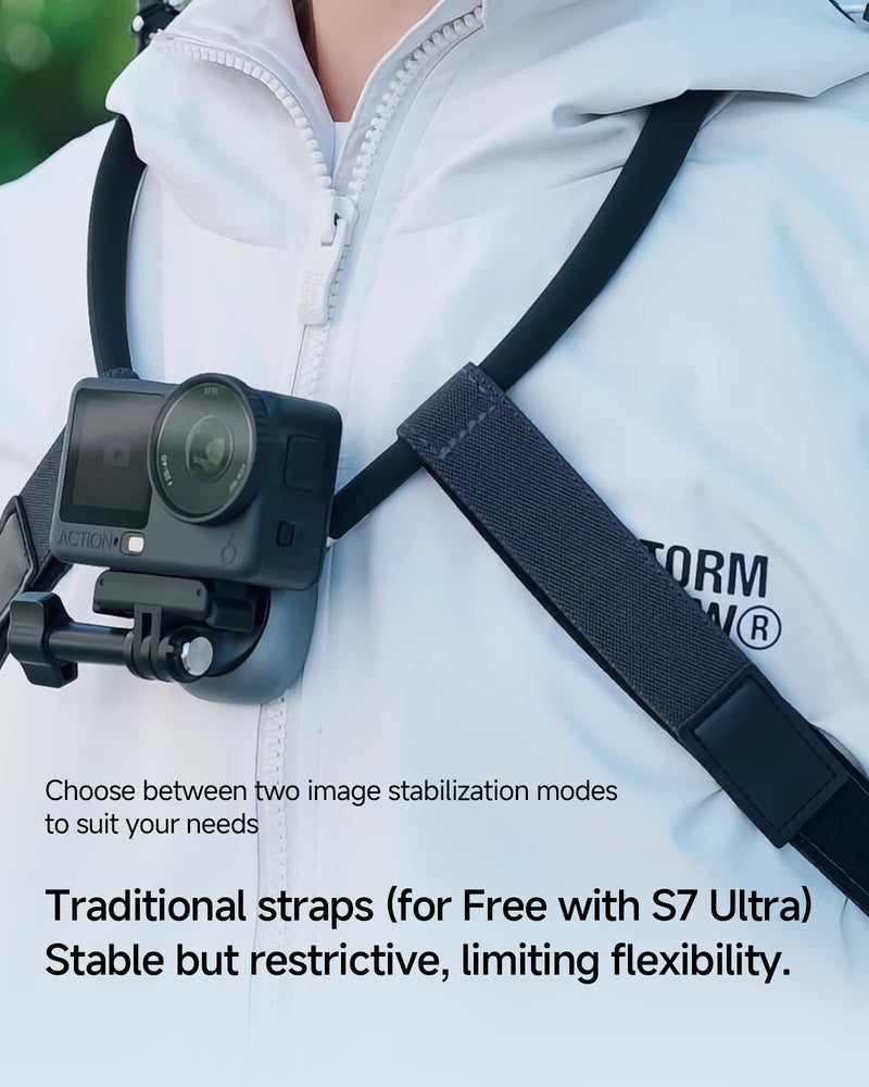 Chest Mount for GoPro - Invisible Magnetic Module & Dual-Stability Straps - Universal Hands-Free Chest Mount for Go Pro All Action Cameras & Neck Mount POV Scenarios
