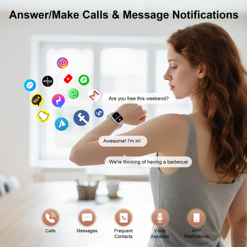 Smart Watches for Women, 1000mAh Battery lasts 20 days, 1.85" Smart Watch (Answer/Make Calls) Heart Rate/Sleep Monitoring, Activity Trackers 130+ Sports Modes, IP68 Fitness Watch for iOS Android