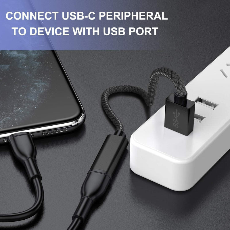 [AUSTRALIA] - Basesailor USB C Female to USB 3.0 Male Adapter 0.75FT 2Pack,USB 3 to USBC Adapter,iPhone 16 15 Pro Max Charger,5Gbps Type C Cable Converter for iPhone 14 Plus,iPad Mini,Samsung Galaxy S24,Z Fold Flip Gray 