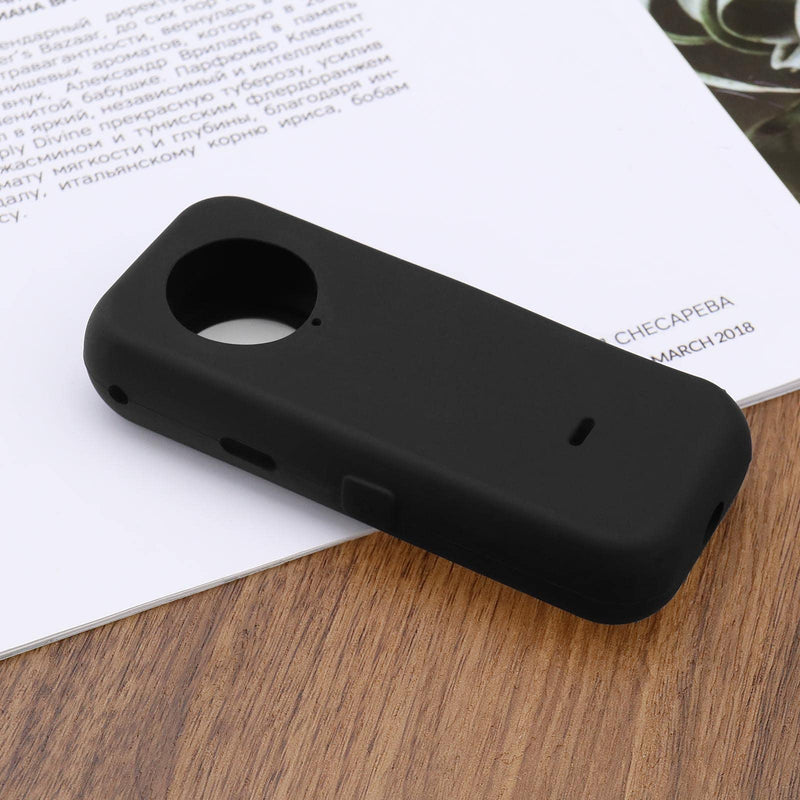 [AUSTRALIA] - Create idea Set with 2Pcs Body Cover Protector Lens Cap Protector Replacement Compatible with Insta 360 ONE X2 Camera Silicone Camera Case Black 