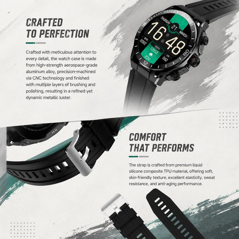 2 in 1 Smart Watch with Earbuds, 1.52" IPS Colorful Full Touch Screen Bluetooth Smartwatch for Men Women, Long Time Standby Men Women Sports Smart Watch Fitness Tracker (Black) Black