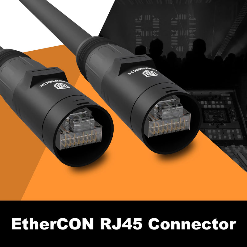 PRORECK SFTP CAT6 Dual Shielded Ethernet Cable with EtherCON RJ45 Connectors,10ft, High-Speed, Ideal for Pro Sound Systems, Studio, and Live Performances (PR-C6B-10) 10 Feet
