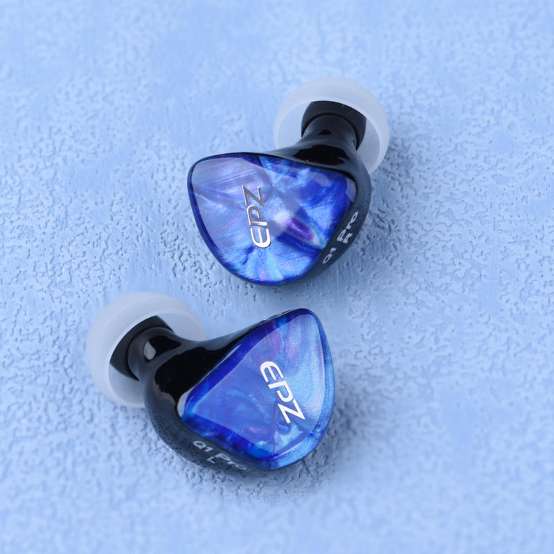 EPZ Q1 PRO in Ear Monitor Gaming Earbuds Type-C with Mic Detachable Cable | 10mm LCP+PU Dynamic Driver Dual Cavity Dual Magnetic IEM, 3D Printed Resin 4N Single Crystal Copper Cable Wired Earphones Type C With Mic
