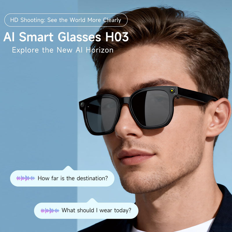 Ithywat AI Translation Glasses 30+ Languages Real-Time 8MP Camera 16GB | HD Stabilized Camera. Dual-core WiFi+BT5.3. AI Voice Assistant and Object Recognition.