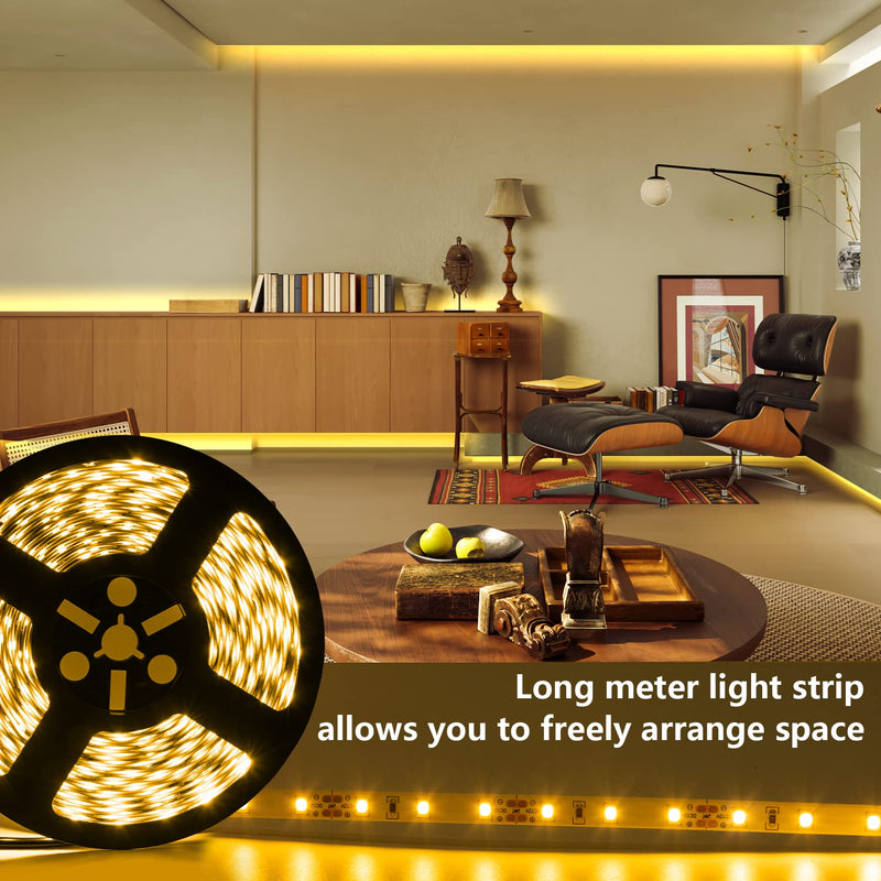 [AUSTRALIA] - LED Strip Lights 100ft Dimmable 3000K Bright Warm White Strip Lighting, 30M 1800 LEDs 2835 Flexible Ribbon Light 12V LEDs Tape LED Lights for Bedroom Kitchen Home Decoration 