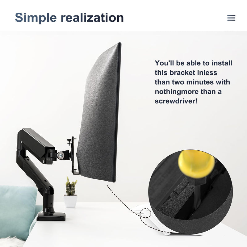 Monitor Arm/Mount VESA Bracket Adapter Compatible with CF27T55 | CF32T55 | 32" S39C | 27" S39C Curved 27" and 32" Curved Display Monitor T55 and S39C Series VESA 100 * 100mm 75 * 75mm