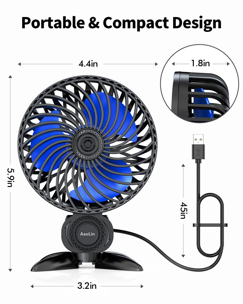 USB Small Fan, Desk Fans with CVT Variable Speeds, Strong Cooling Airflow, Quiet Portable, Desktop Mini Personal Fan for Room, Home,Office, Bedroom-USB Powered Black