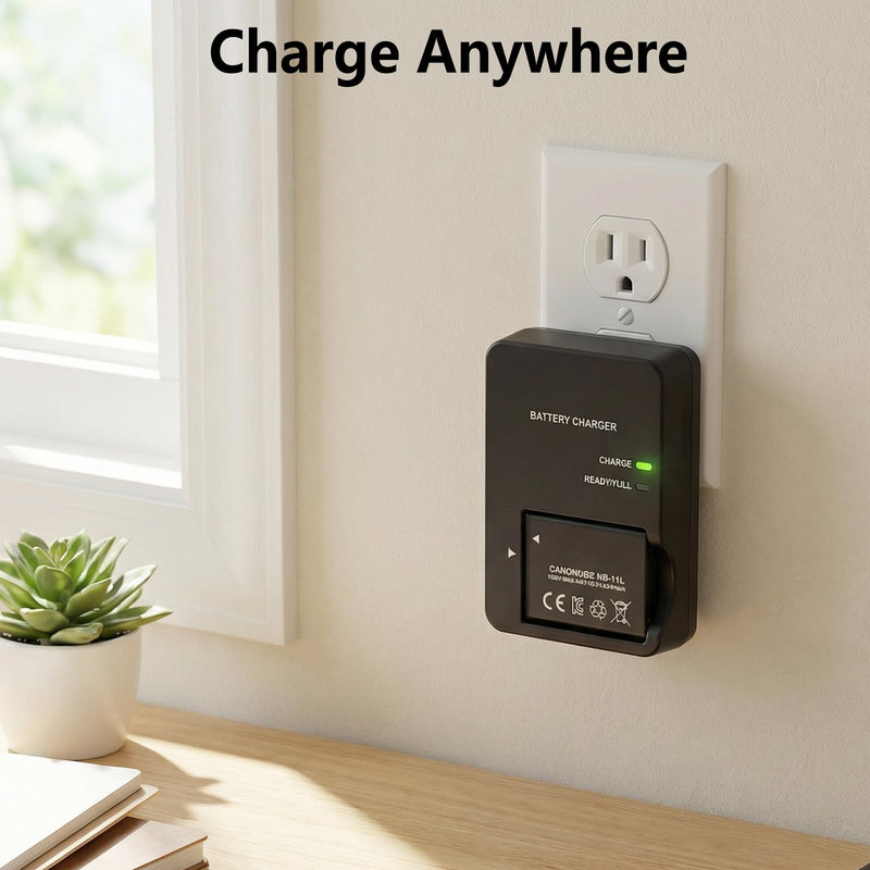 NB-13L Battery Charger Direct Plug-in/Wired Plug-in, Compatible with CanonCB-2LHE, G7 X Mark I1/IIl, G5 X, G9 X,SX740 HS, SX730 HS, SX720 HS, SX620HS, G1 X Mark Ill Camera (Wireless Direct Plug-in)