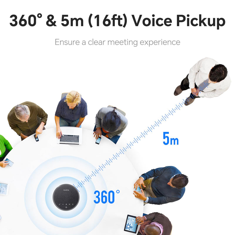 NewlineWork Newpie Conference Speaker & Bluetooth Microphone,360° Voice Pickup, AI Noise Reduction, Dual Connectivity & 43H Standby time,USB C,Perfect for Zoom Meetings, Multi-platform compatible