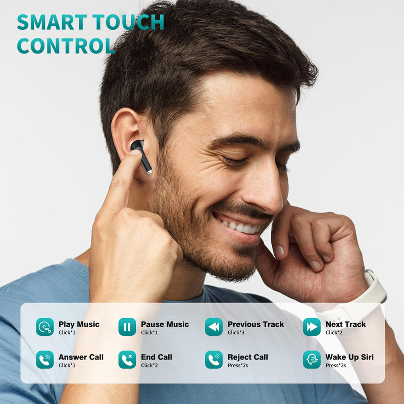 ACAGET Wireless Headphones for Sumsung Galaxy S24 Ultra S23 S22 S21 Plus Bluetooth 5.3 Earbuds Noise Canceling Earphones for iPhone 15 Pro Max 14 13 12 11 XR XS HiFi Stereo Earphone for Google Oneplus