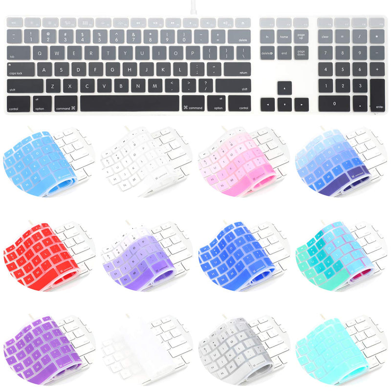 Allinside Ombre Grey Keyboard Cover for iMac Wired USB Keyboard A1243 MB110LL/B A1243: Rectangle Keys at First Line 03 Ombre Gray