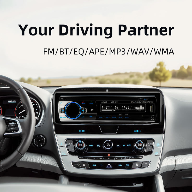 [AUSTRALIA] - JSD-520 Car Stereo Audio Single Din Bluetooth Handsfree FM Radio Receiver USB Charging/MP3/AUX/TF, No CD Player 