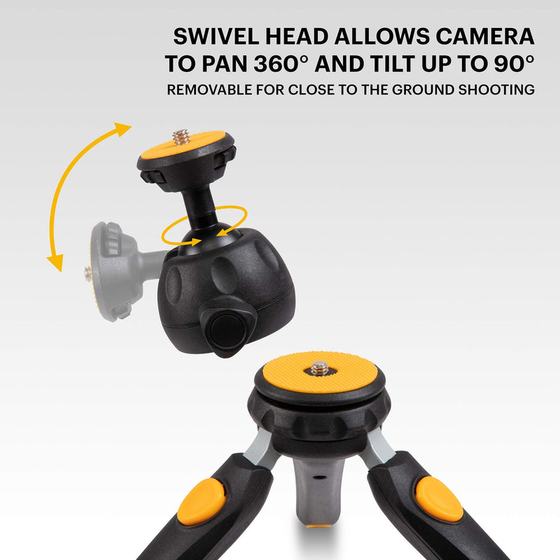 Kodak PhotoGear Mini Adjustable Tripod with Remote, Black