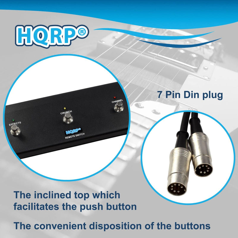 HQRP 3-Button Guitar Amp Footswitch Compatible with Peavey 5150 II Guitar Head, Replacement for Peavey 03582650