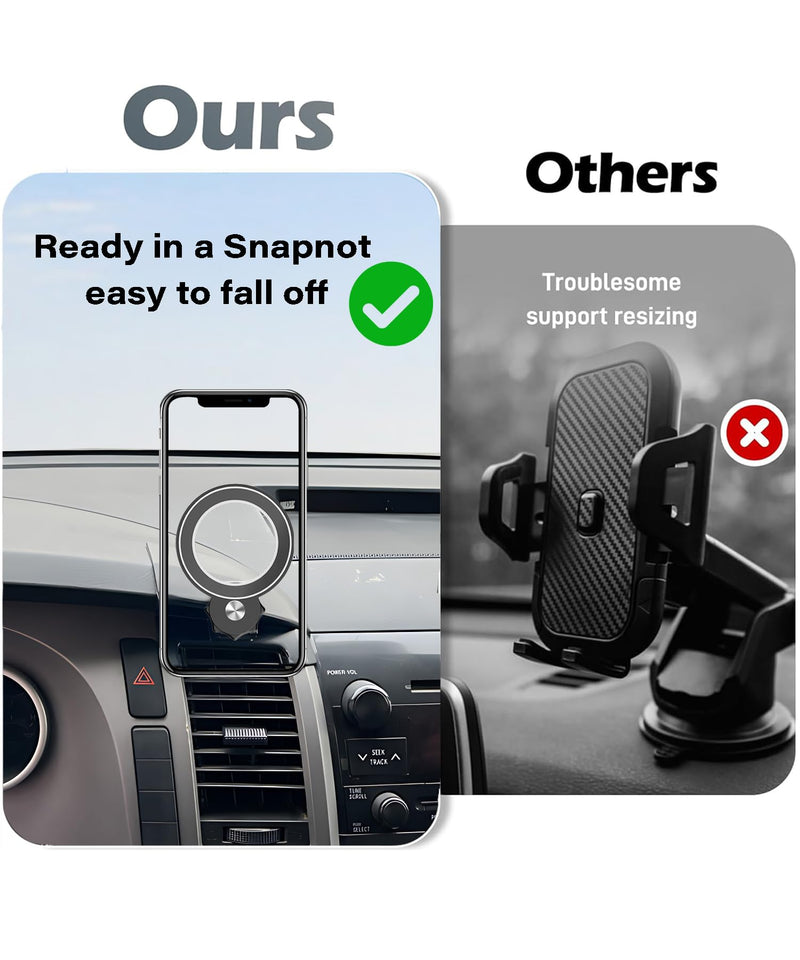 Car Phone Holder for Toyota Tundra 2007-2013 /Sequoia 2008-2017 Accessories Compatible with MagSafe Hands-Free 360° Rotation Adjustable Cell Phone Mount Does Not Affect Air Vent