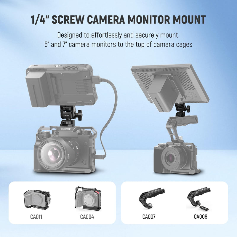 [AUSTRALIA] - NEEWER Field Monitor Mount Monitor Holder with 1/4" Screw, 360° Swivel, 180° Tilt, Anti Twist Screw Compatible with Atomos Ninja 5" & 7" Camera Monitor Compatible with SmallRig Camera Cage, MA021 MA021 w/1/4" Screw 