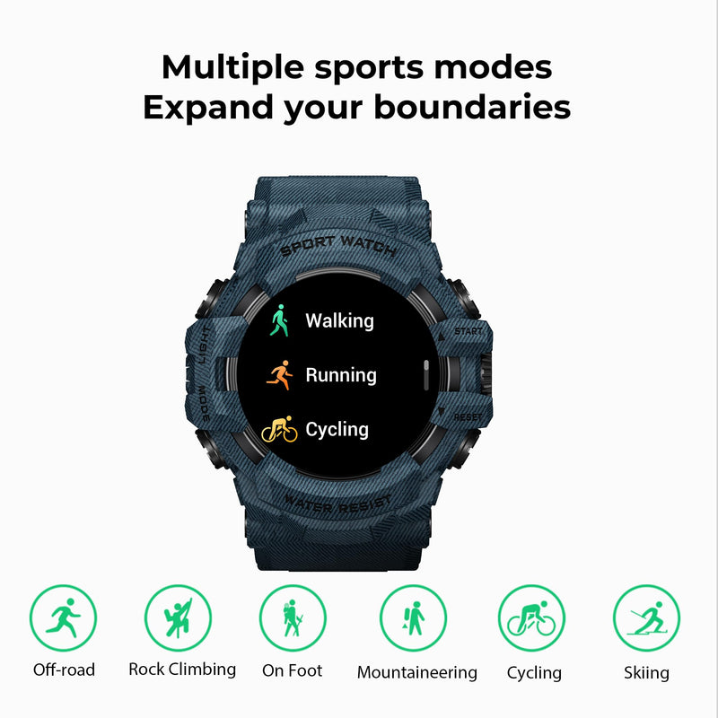 MIDDOW Military Smart Watch with Compass/Flashlight for Men | Fitness Tracker Watch with Waterproof/Long Battery Life/Heart Rate/Sleep/100+ Sport Modes for Android Phone and iPhone