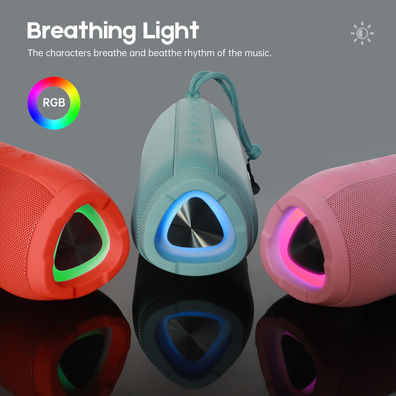 [AUSTRALIA] - Bluetooth Speakers, Portable Bluetooth Speaker Wireless with 20W Loud Stereo Sound, TWS Pairing, IPX6 Waterproof Shower Speakers, 36H Playtime, RGB Light Speaker, Built-in Radio Mode Light Pink 