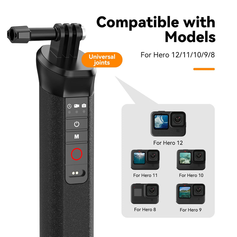 TELESIN°Floating Selfie Stick Hand Grip Waterproof Handle with Bluetooth Remote for GoPro Hero 13 12 11 10 9 8 Handle Mount Accessories for Action Camera