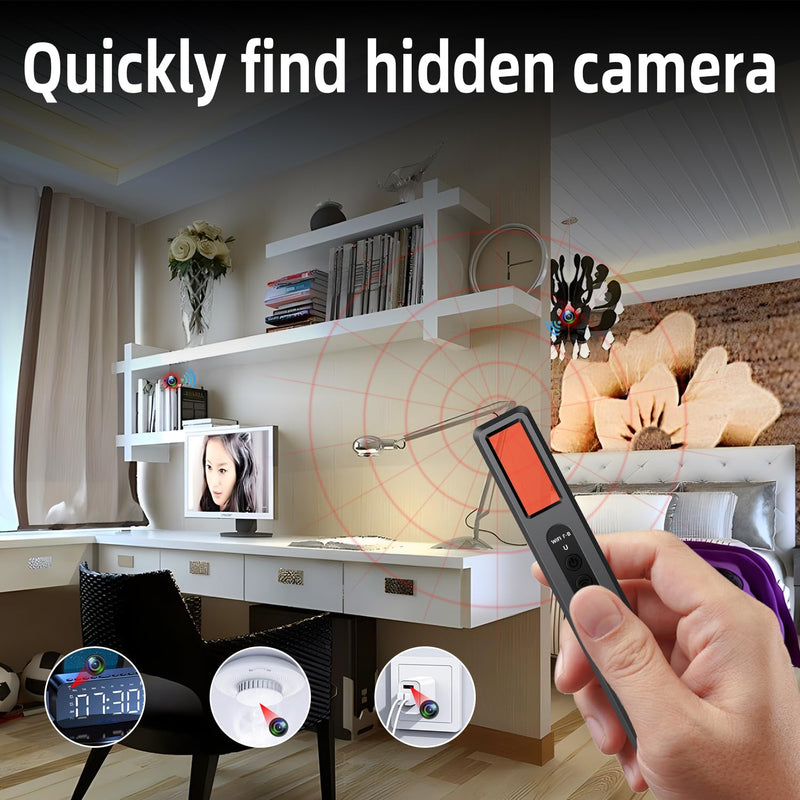 Hidden Camera Detectors Camera Detector - Magnet Detector Vibration Detecting RF Wireless Signal Scanner for Home/Office/Travel/Hotel, 4 Levels Sensitivity 4 Modes
