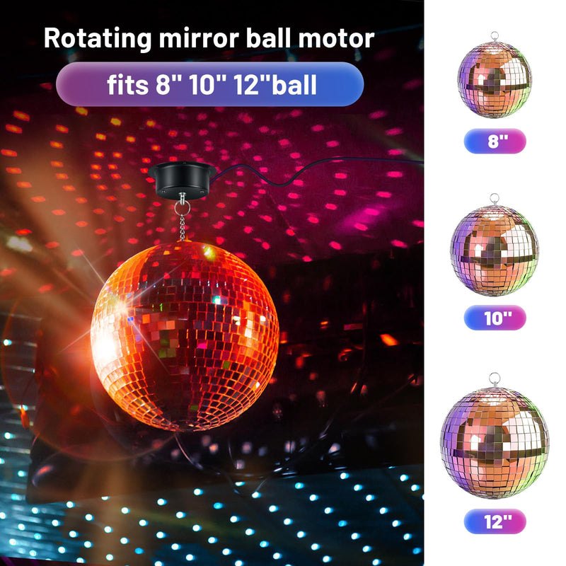 1 RPM Slow Speed Disco Ball Motor Heavy Duty Mirror Ball Electric Motor Rotator Supports 4'' - 12'' Balls for Dj Party Light Home Bands,Christmas Party 1 RPM Motor