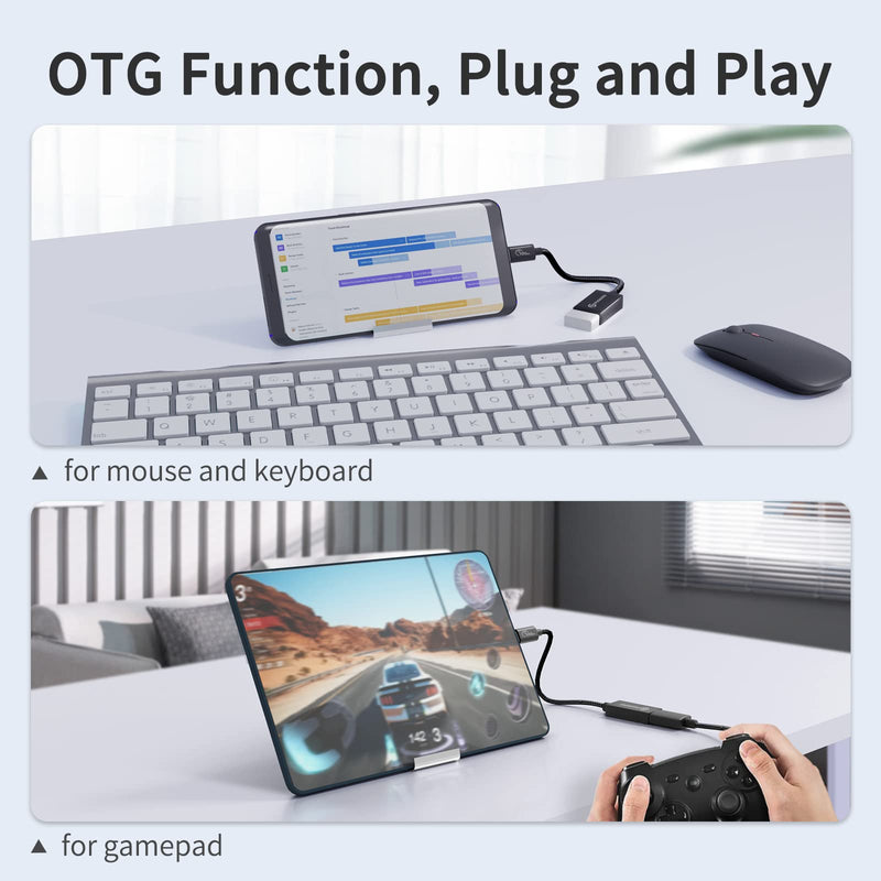 [10Gbps] USB C to USB 3.1 Gen 2 Adapter 1 FT, PHIXERO USB-C Male to USB-A Female, USB Type C to USB OTG Cable, Thunderbolt3 to USB Adapter Compatible with MacBook Pro/Air, iPad Pro, Samsung Galaxy 1FT