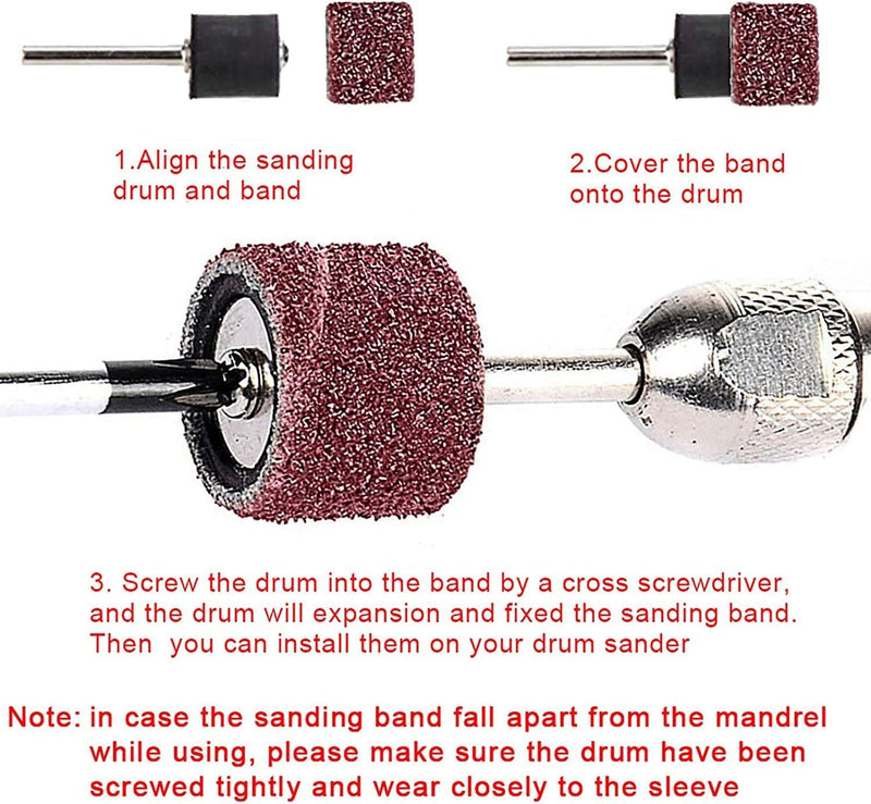 MOLENCO Sanding Sleeves Set, Drum Sander Set with 144 Pieces Sanding Belt Sleeves and 6 Pieces Sanding Rollers for Dremel Rotary Tool - 150 Pieces with Free Box