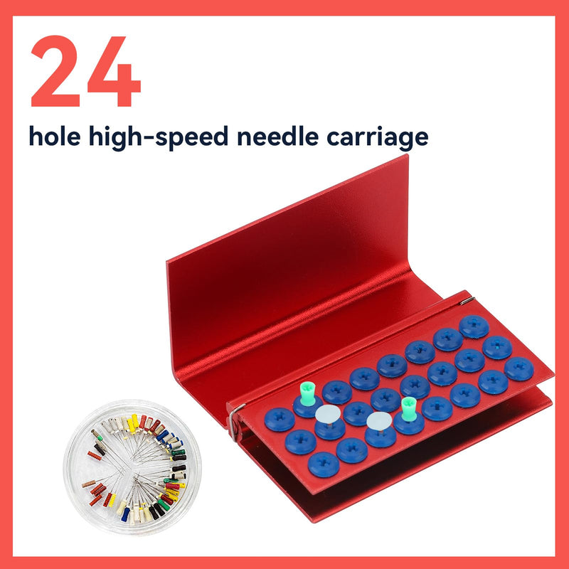 [AUSTRALIA] - Disinfectant Box, 24 Hole Disinfectant Case Aluminium Alloy with Silicone Pad, Dental Drill Block Holder, Autoclavable Dental Tool Sterilizer, Dental Drill Cleaner 