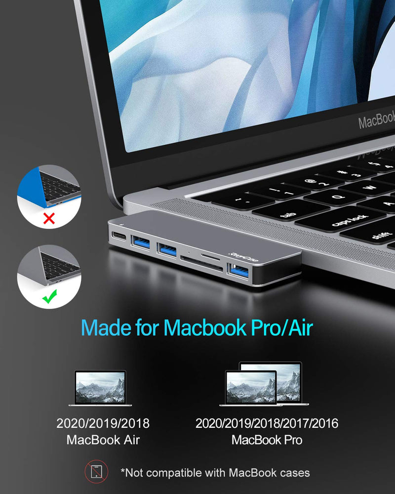 MacBook Pro/Air USB Accessories with 3 USB 3.0 Ports, TF/SD Card Reader, Thunderbolt 3 PD Port, USB C Adapter for MacBook Pro/Air 13" 15" 16" Compatible with MacBook Pro/Air 2021-2016