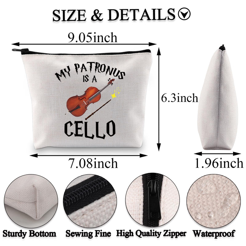 BDPWSS Funny Cello Gift Cello Player Gift Cellist Musician Gift Orchestra Cello Lover Gift My Patronus Is A Cello Makeup Bag (Patronus is cello bag), CB1-10015 Patronus is cello bag