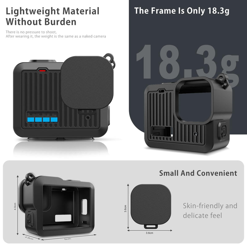 [AUSTRALIA] - FitStill Silicone Sleeve Rubber Case for Go Pro Hero 4K,Protective Housing Case Replace Battery Side Cover&Screen Protectors&Lens Caps&Lanyard for Hero4K 2024 Action Camera Accessories Kit Hero 4K (Silicone Case) 