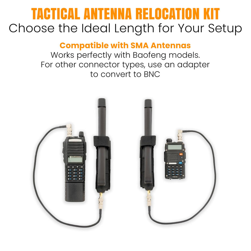 [AUSTRALIA] - Tactical Antenna Relocation Kit – Enhanced Signal & Mobility – Chest Rig & Backpack Compatible – Durable, Lightweight & Weather-Resistant – Ideal for Military, Outdoor Use (Black, 19" Cable) Black 19 Inches 