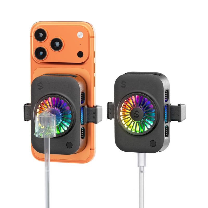 Black Shark Live Streaming Cooler – Portable Clip-On Phone Cooler with RGB Lights for Gaming, Streaming, Video Recording & Photography, Low-Noise Portable Design for Quiet, Lightweight, Easy Carry Use