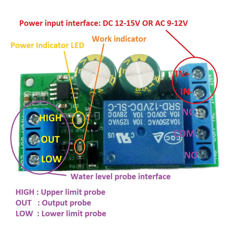 Water Level Controller Relay Liquid Level Sensor Module for Domestic Water Tower