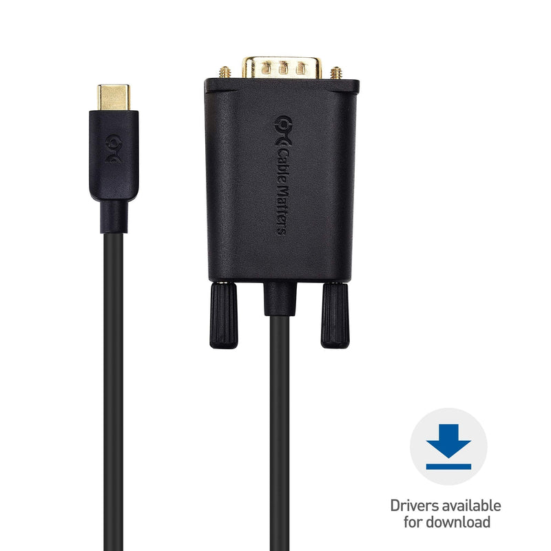 Cable Matters USB C to Serial Adapter Cable (USB-C to Serial, USB C to DB9, USB C to RS232) 3 ft - Thunderbolt 4 / USB4 / Thunderbolt 3 Port Compatible with Dell XPS 13, 15, Surface Pro and More