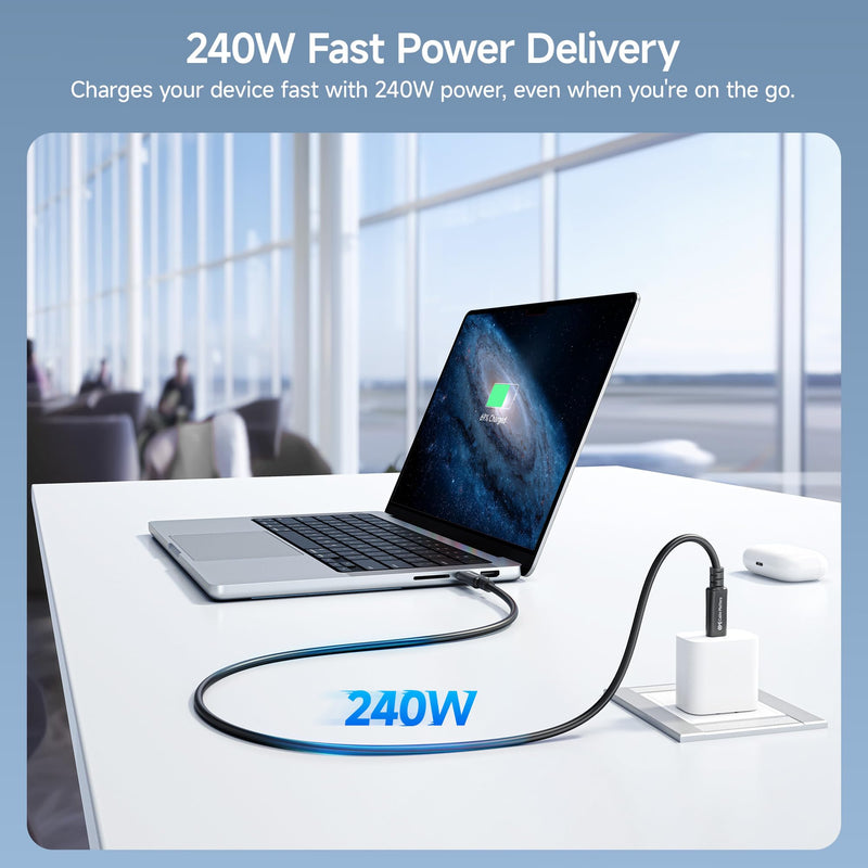 Cable Matters 20Gbps Long USB4 Cable, 9.8ft | [8K@30Hz / 4K@120Hz Video, 240W Charging, 20Gbps Data Transfer] USB 4 Cable Compatible with Thunderbolt 4, MacBook, XPS 9.8 Feet