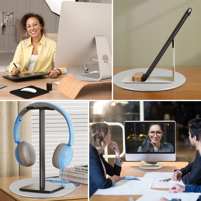 360° Rotation Monitor Swivel Base Computer Screen Monitor Stand | Flat Panel Turntable Rotating Swivel Base for Mac Laptop Potted Plants, Arts Crafts Display Stand