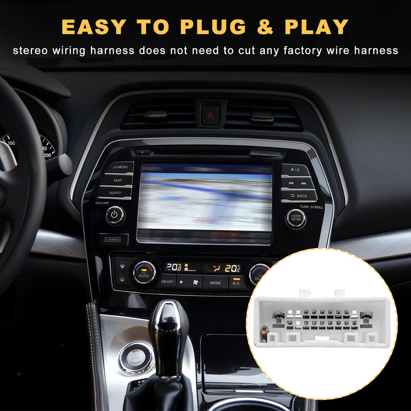 Radio Wiring Harness Connector, Antenna Adapter Compatible with 2007-2019 Nissan/2008-2013 Infiniti/2008-2013 Subaru w/Antenna Adapter Install Aftermarket Stereo CD Receiver Cable Connector Kit