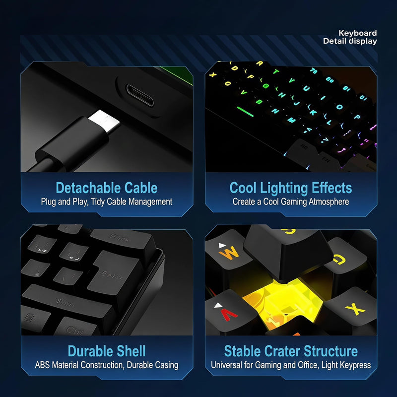 Wired Computer Keyboard, Full Size Ergonomic Keyboard, Works with Windows, Plug and Play, Line Length1.5M, Easy to Use with Media Control, Desktop Input for Home Office, Study Work (Black) Black