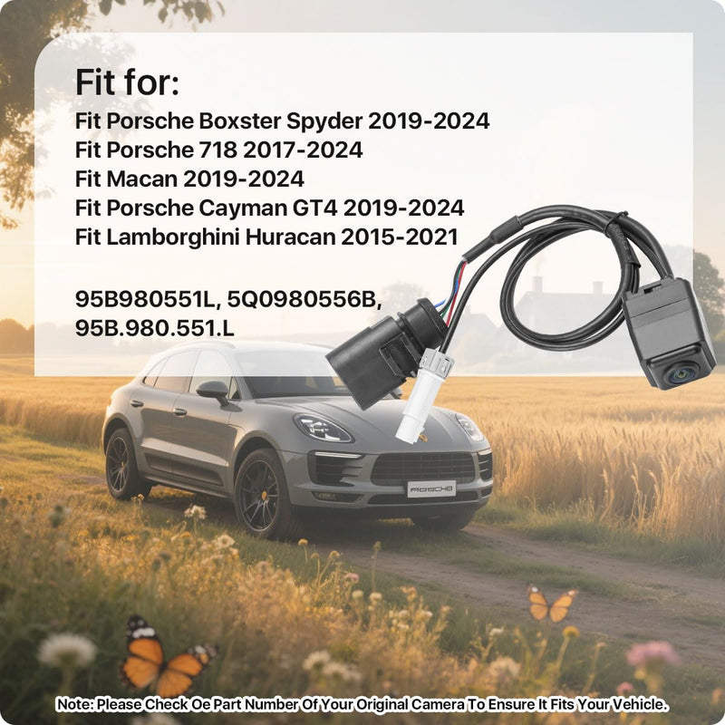 95B980551L Rear View Camera for Porsche Macan 2015-2020 & Lamborghini Huracan 2015-2021, OE Camera Replaces 5Q0980556B, 95B.980.551.L by GreenYi